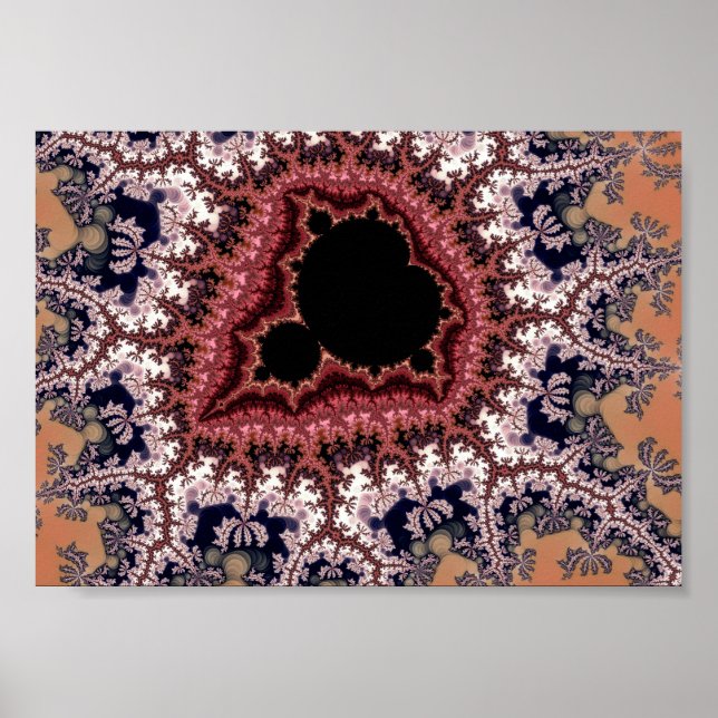 Poster Arte Fractal Intrincada de Mandelbrot (Frente)