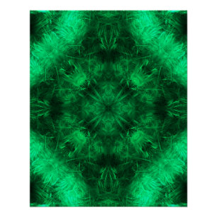 Póster Arte Fractal Mandala Energia Esmeralda