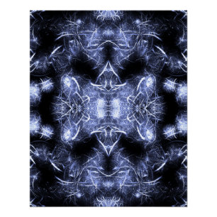 Póster Arte Fractal Mandala Relâmpago Elétrico