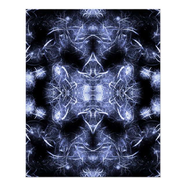 Póster Arte Fractal Mandala Relâmpago Elétrico (Frente)