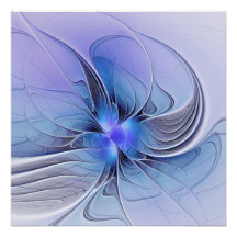 Arte fractal moderna abstrata azul lavanda