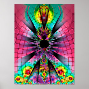 Poster Arte fractal psicodélica