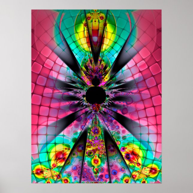 Poster Arte fractal psicodélica (Frente)