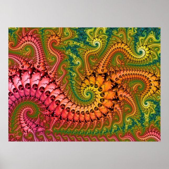Poster Arte Fractal Psicodélico (Frente)