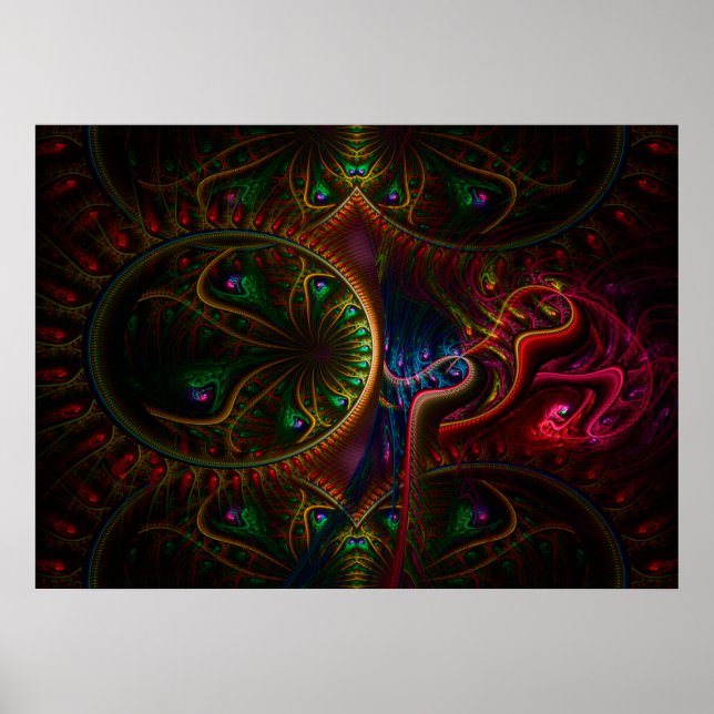 Póster Arte Fractal Psycho Gears (Frente)