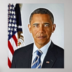 Poster Arte Fractal, Retrato Oficial Barack Obama
