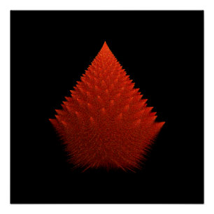 Póster Arte Fractal Vermelho do Script Incendia