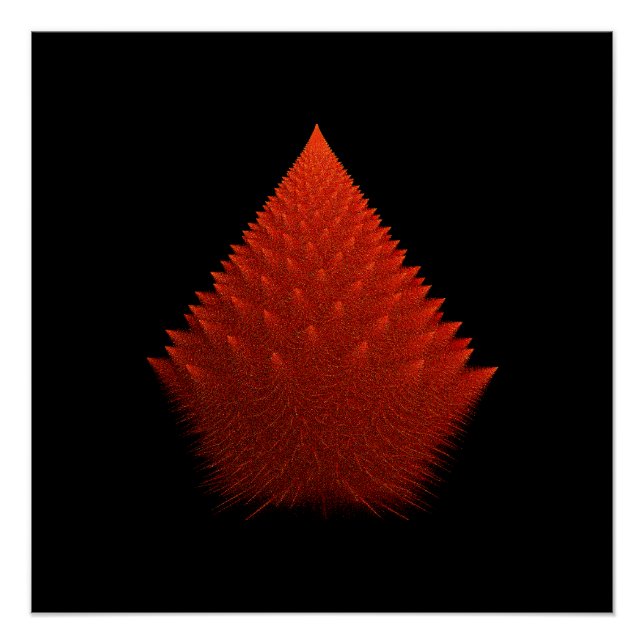Póster Arte Fractal Vermelho do Script Incendia (Frente)