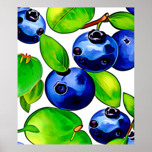 Poster Arte fresca de mirtilo