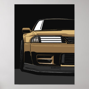 Poster Arte frontal personalizado do GTR R32