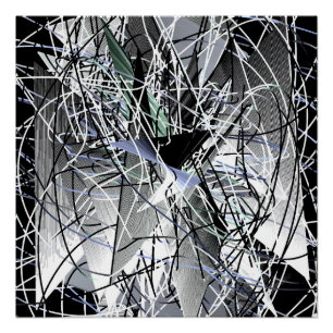 Póster Arte Geométrica Abstrata 3D