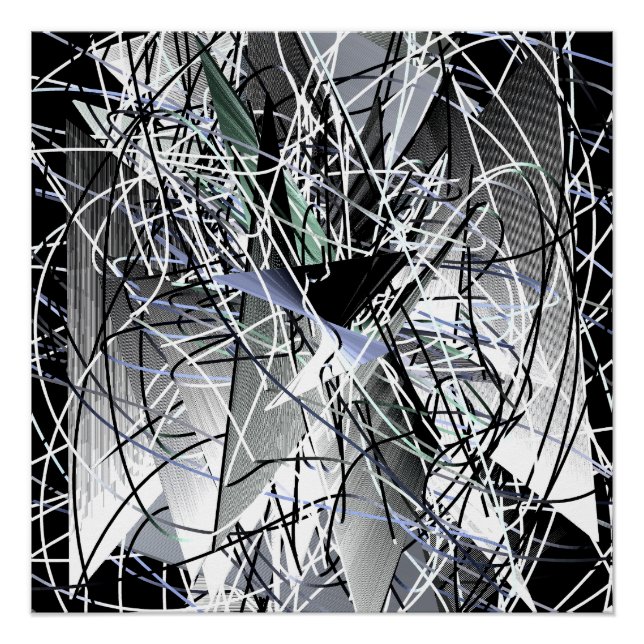 Póster Arte Geométrica Abstrata 3D (Frente)
