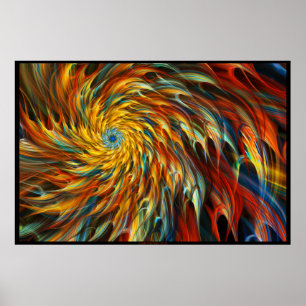 Póster "Arte geométrica abstrata criativa do Fractal da