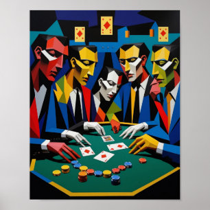 Poster Arte Geométrica Abstrata de Estratégia de Poker