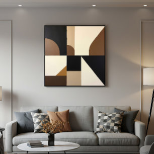 Poster Arte Geométrica Abstrata de Meados do Século para