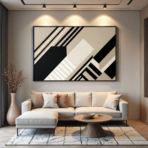 Poster Arte Geométrica Abstrata Tons Neutros