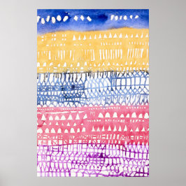 Poster Arte Geométrica Abstrato Colorida