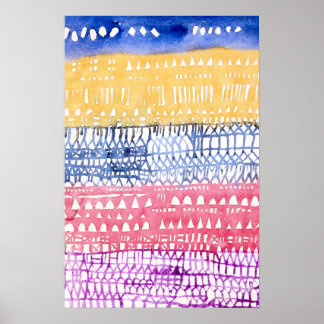 Poster Arte Geométrica Abstrato Colorida