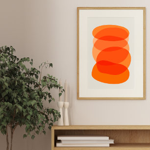 Poster Arte geométrica Abstrato minimalista em laranja