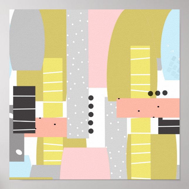 Poster arte geométrica abstrato moderna (Frente)