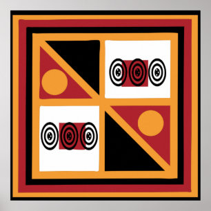 Poster arte geométrica africana moderna abstrata