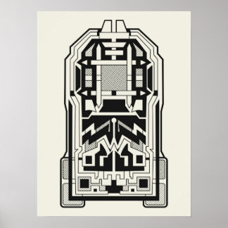 Poster Arte geométrica de Abstrato em Creme
