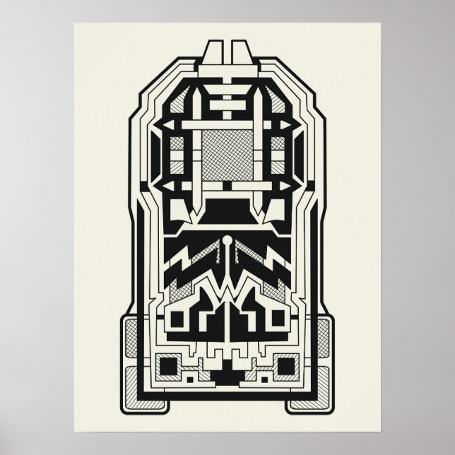 Poster Arte geométrica de Abstrato em Creme (Frente)