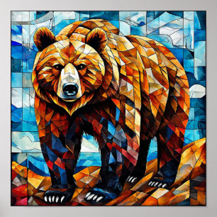 Poster Arte Geométrica de Animais da Vida Selvagem Modern
