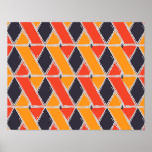 Poster Arte geométrica de arbustos legal, amarelos, verme