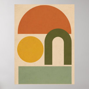 Poster Arte Geométrica de Parede Modernista de Meados do