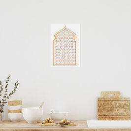 Poster Arte Geométrica Islâmica em Parede