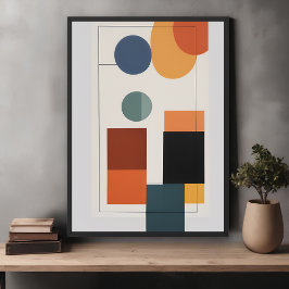 Póster Arte Geométrica Moderna e Minimalista