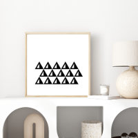 Arte Geométrica Moderna Minimalista a Preto e Bran