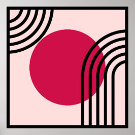 Poster Arte Geométrica Modernista de Meados do Século