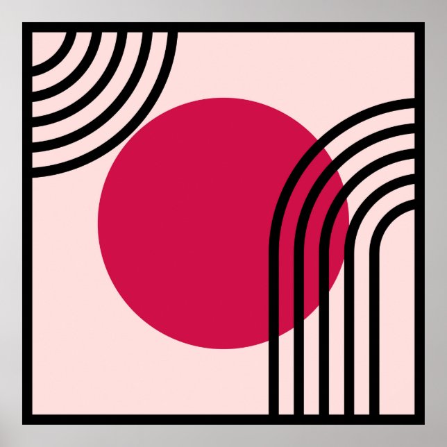 Poster Arte Geométrica Modernista de Meados do Século (Frente)