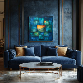 Póster Arte Geométrica Multicamadas - Paisagem Vibrante