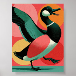 Poster Arte Geométrica Negrita de Pato Modernista de Mead
