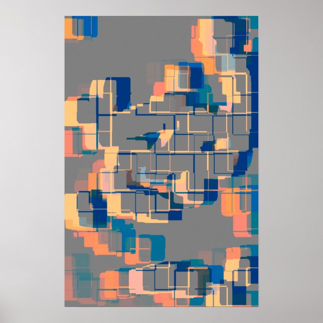 Poster Arte Geométrica "Sunset" (Frente)