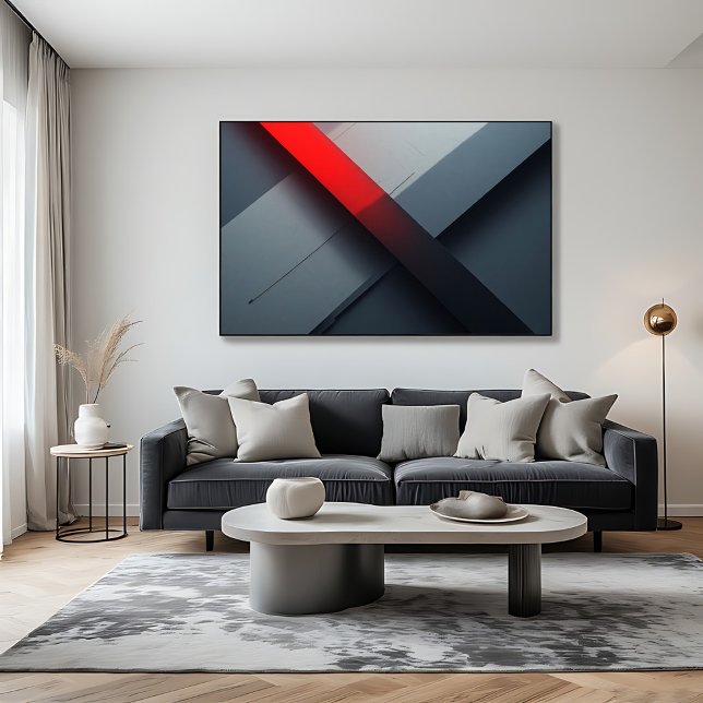 Poster Arte Geométrica Vermelha e Cinza Abstrata e Ousada (Criador carregado)