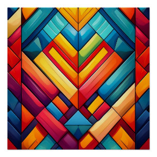 Póster Arte Geométrica Vibrante - Design abstrato moderno