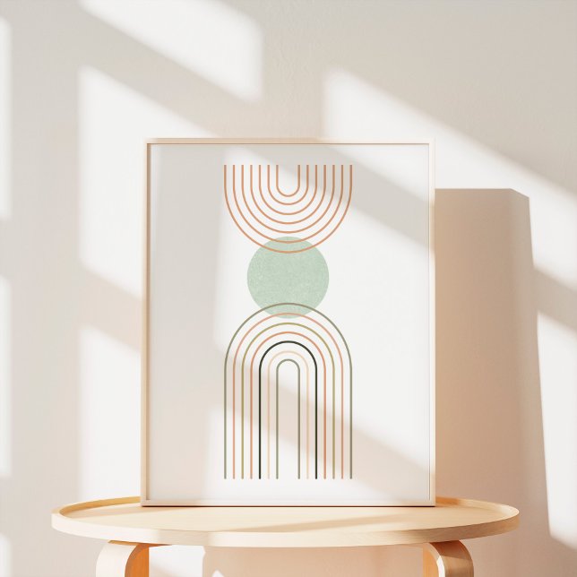 Poster Arte Geométrico Boho Moderno em Arco-Íris (Criador carregado)