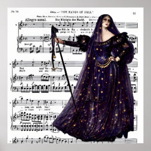 Poster Arte Gótica de Ópera Vintage Rainha da Noite