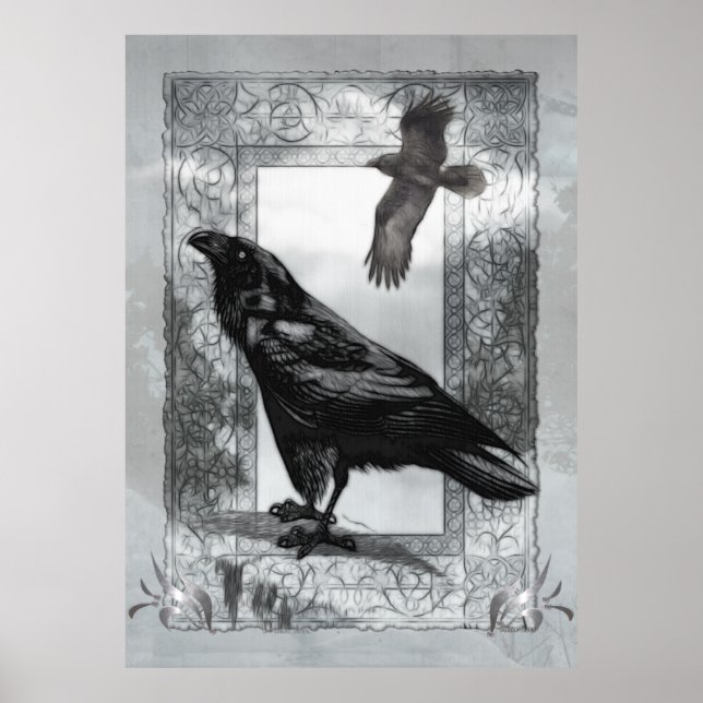 Póster Arte Gótica Vitoriana Raven Fantasy (Frente)