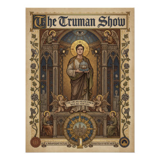 Póster Arte Gótico Cartaz do Filme O Show de Truman