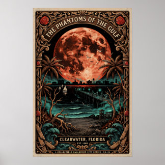 Poster Arte Gótico de Clearwater, FL | Viagens de Terror