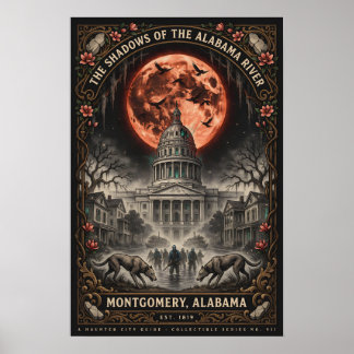 Poster Arte Gótico de Montgomery, AL | Viagens de Terror