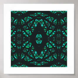Poster Arte Gouache Verde Espectroscópico Abstrato