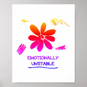 Poster Arte Gráfica de Flor Colorida Emocionalmente Instá