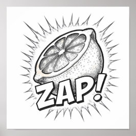 Poster Arte Gráfica Explosiva de Pop Art: Zelo de Zapear 