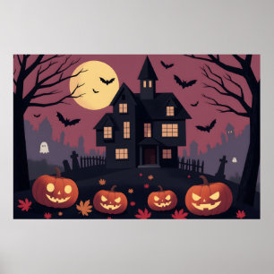 Poster Arte Gráfica Minimalista Moderna de Halloween Assu